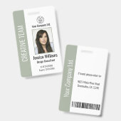 Personalized Corporate Employee ID Badge Sage (Voor- en achterkant)