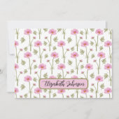 Personalized Cosmos Floral Botanical Note Card Notitiekaartje (Voorkant)