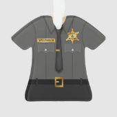 Personalized County Sheriff Black Uniform Ornament (voorkant)