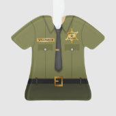 Personalized County Sheriff Green Uniform Ornament (voorkant)