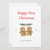 Personalized Couple First Christmas Feestdagenkaart (Voorkant / Achterkant)