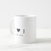Personalized Couple Initial Mug | Date Mug (Devant gauche)