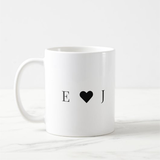 Personalized Couple Initial Mug | Heart Initial Koffiemok (Links)
