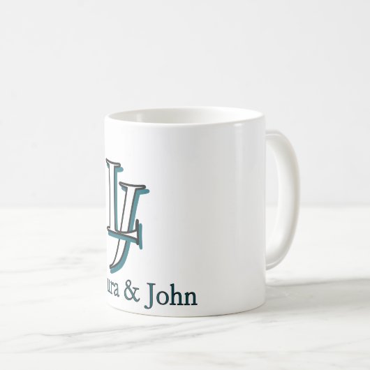 Personalized Couple Initials Mug Valentine Gift (Devant droit)