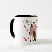 Personalized Couple Initials Mug with Special Date (Devant gauche)