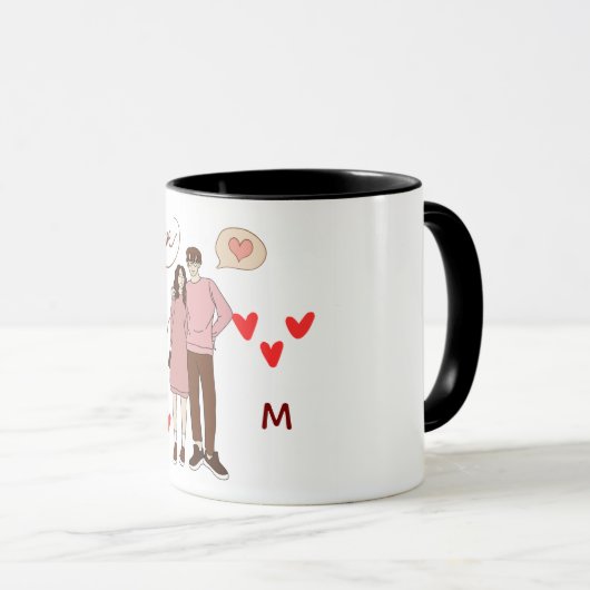 Personalized Couple Initials Mug with Special Date (Devant droit)