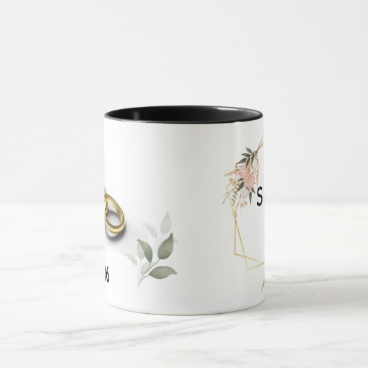 Personalized Couple Initials Mug with Wedding Date (Centre)