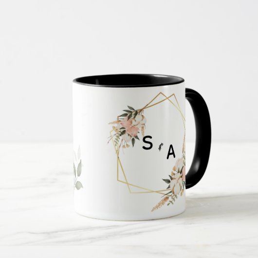 Personalized Couple Initials Mug with Wedding Date (Devant droit)