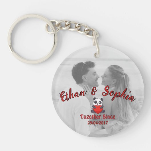 Personalized Couple Keychain with Romantic Message (Voorkant)