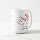Personalized Couple Line Art Mug with Names & Date (Devant droit)