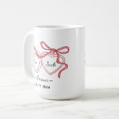 Personalized Couple Line Art Mug with Names & Date (Devant gauche)