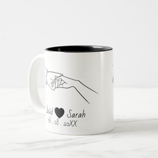 Personalized Couple Mug with Names & Date (Devant gauche)