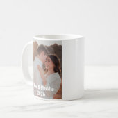Personalized Couple Photo Mug with Names & Year (Devant gauche)