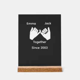 Personalized couple with custom names and year acryl bord
