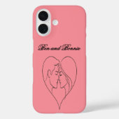 Personalized Couple's Heart Silhouette iPhone Case (Achterkant)