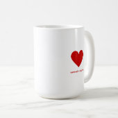 Personalized Couples Modern Red Heart Koffiemok (Voorkant rechts)