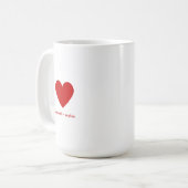 Personalized Couples Modern Red Heart Koffiemok (Voorkant links)