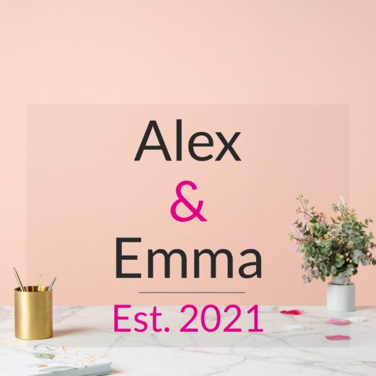 Personalized Couples Mug – Custom Names & Year Gif Acryl Bord (Huwelijk)
