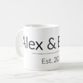 Personalized Couples Mug – Custom Names & Year Gif Koffiemok (Voorkant links)