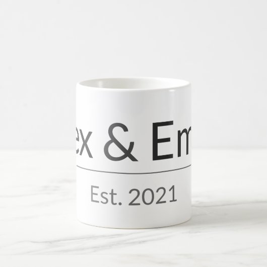 Personalized Couples Mug – Custom Names & Year Gif Koffiemok (Center)