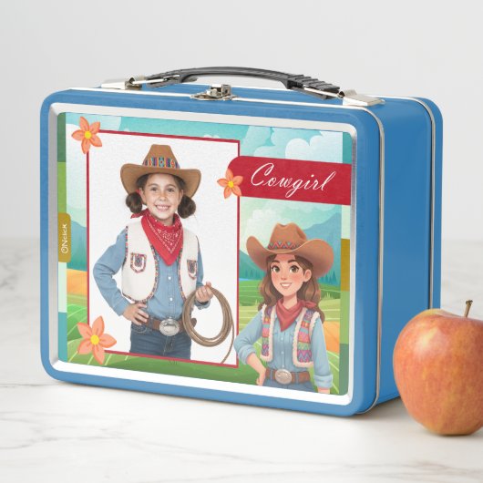 Personalized Cowgirl Lunch Box (En situation)