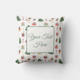 Personalized Cozy Christmas Cheer Throw Pillow Kussen