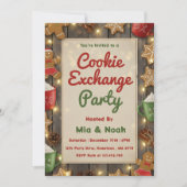Personalized Cozy Christmas Cookie Exchange Party Kaart (Voorkant)