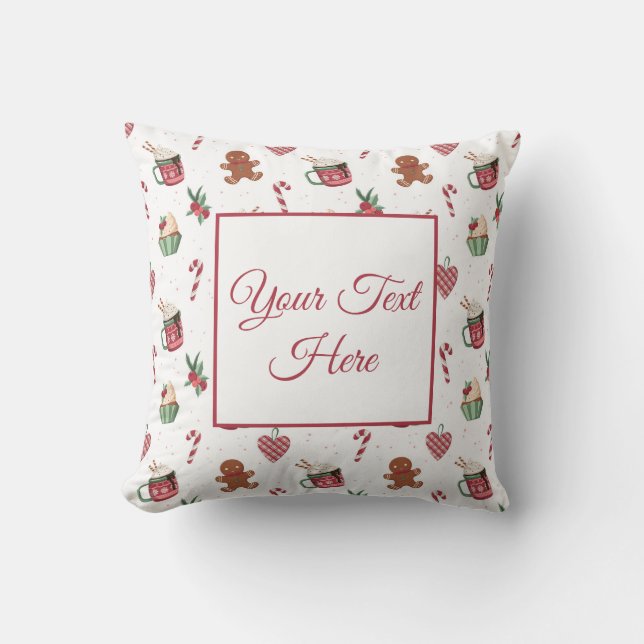 Personalized Cozy Christmas Throw Pillow Kussen (Voorkant)
