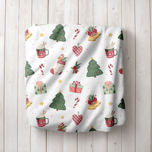 Personalized Cozy Christmas Tree Fleece Blanket