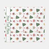 Personalized Cozy Christmas Tree Fleece Blanket Deken (Voorkant (Horizontaal))