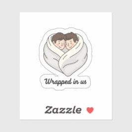 Personalized Cozy Couple & Cat Collection  Sticker