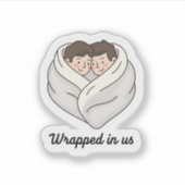 Personalized Cozy Couple & Cat Collection  Sticker (Voorkant)