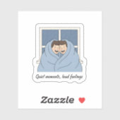 Personalized Cozy Couple & Cat Gifts Sticker (Vel)