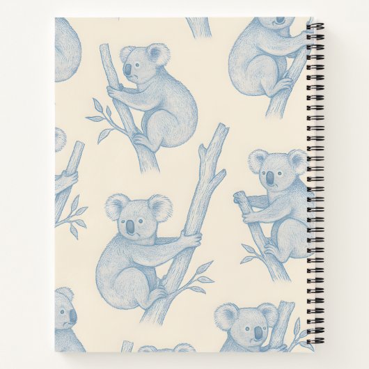 Personalized Cozy Koala Pattern Notitieboek (Achterkant)