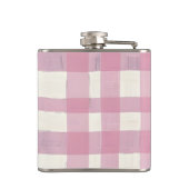 Personalized Cozy Pink Checkered Design Heupfles (Achterkant)