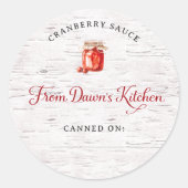 Personalized Cranberry Sauce Canning Stickers (Devant)