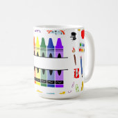 Personalized Crayon Back To School Koffiemok (Voorkant rechts)