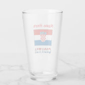 Personalized Croatia Flag  Glas (Achterkant)