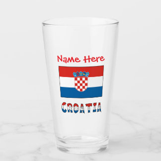 Personalized Croatia Flag  Glas