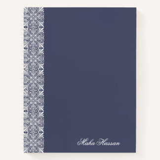 Personalized crown blue Floral Notebook   Notitieboek