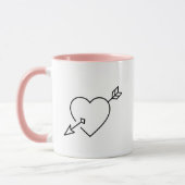 Personalized Cupid Struck Heart Arrow Coffee Mug Mok (Links)