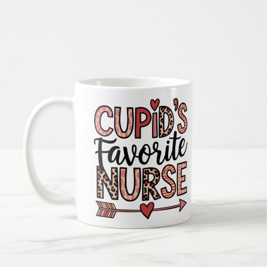 Personalized Cupid's Favorite Nurse Mug (Gauche)