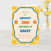 Personalized Custom Birthday Invitation for Kids Kaart (Gele Bloem)