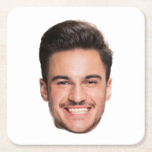 Personalized Custom Face Vierkante Kartonnen Onderzetter (Voorkant)