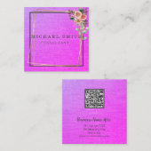 Personalized Custom Minimalist Modern QR Code Logo Vierkante Visitekaartje (Voorkant / Achterkant)