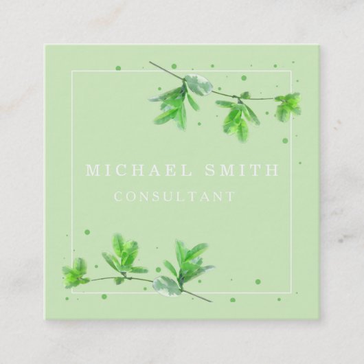 Personalized Custom Minimalist Modern QR Code Logo Vierkante Visitekaartje (Voorkant)