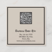 Personalized Custom Minimalist Modern QR Code Logo Vierkante Visitekaartje (Achterkant)