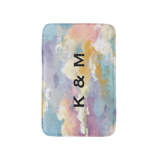 Personalized Custom Monogrammed Colorful  Badmat (Voorkant Verticaal)