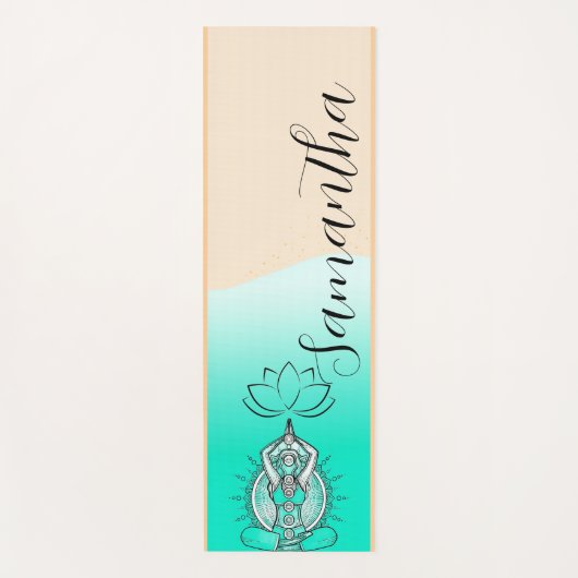 Personalized Custom Name boho meditation Yogamat (Voorkant)