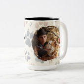 Personalized Custom Name Dog Love Tweekleurige Koffiemok (Voorkant rechts)